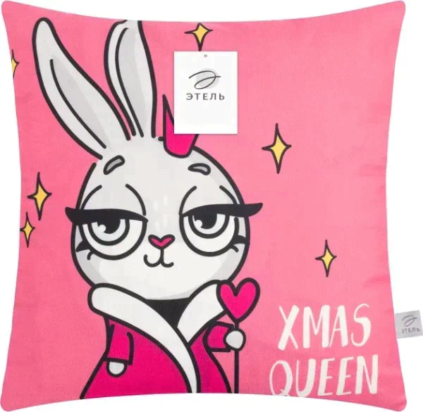 Наволочка Этель "Xmas queen", 40*40 см, 100 п/э, велюр