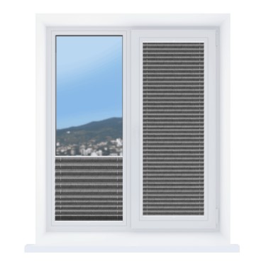 Штора плиссе ткань Краш FR антрацитовый