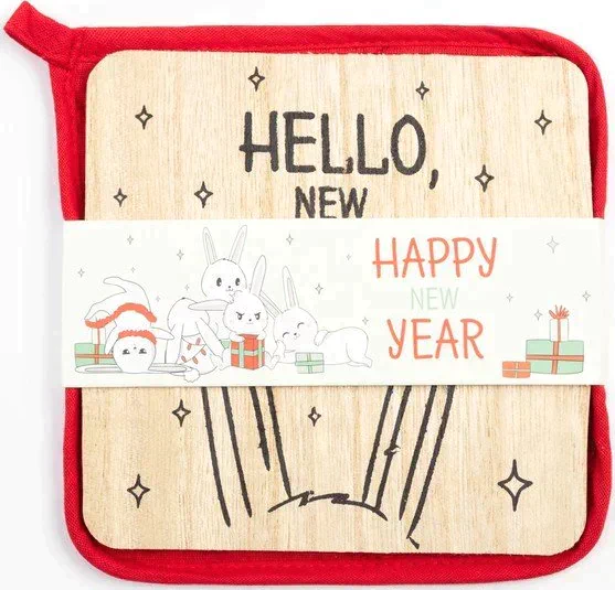 Набор кухонный Доляна Happy New Year: подставка, прихватка