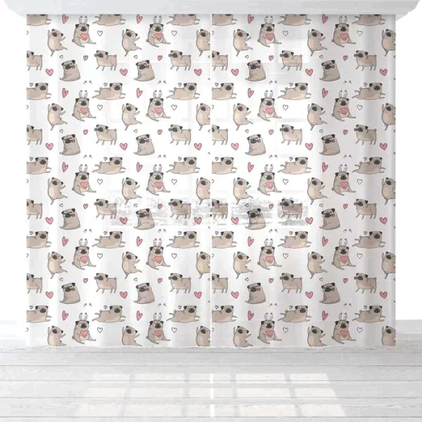 Комплект тюлей "Этель" Lovely dogs, 145*260 см-2 шт, вуаль