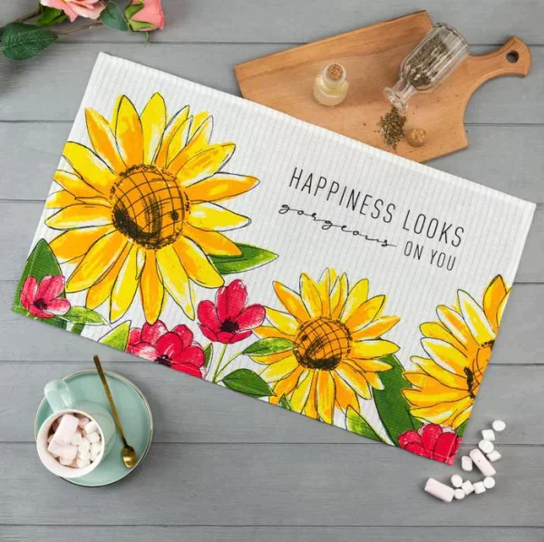 Полотенце кухонное Доляна Happiness looks 35х60 см, 100% хл, 160г/м2