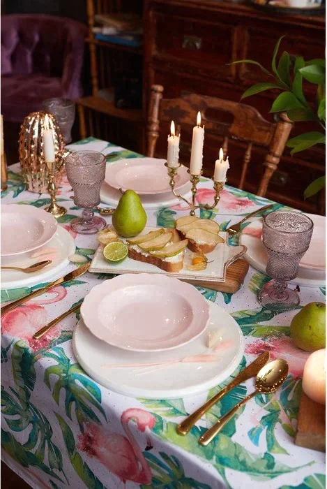 Скатерть "Доляна" Tropical kitchen 180х144 см, 100% хлопок, 164 г/м2
