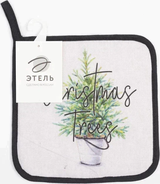Прихватка «Christmas trees» 19х19 см, саржа, 100% х/л, ватин 250 г/м2