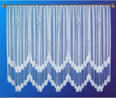 Тюль кухонная со шторной лентой 285х160 см, белый, 100% п/э