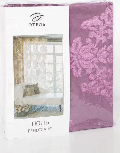 Тюль сетка с бархатом "Этель" 170х265 см Ренессанс Лилиан, 100% п/э