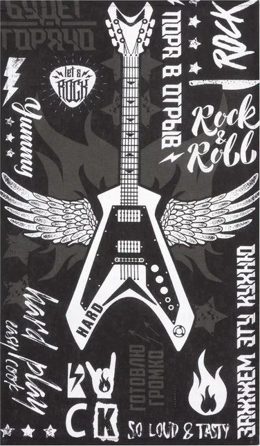 Набор кухонных полотенец Доляна Les't rock, 35х60 см - 4 шт, 100% хл