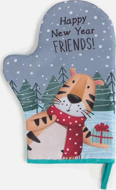 Новогодний набор подарочный Friends варежка-прихватка, лопатка силикон