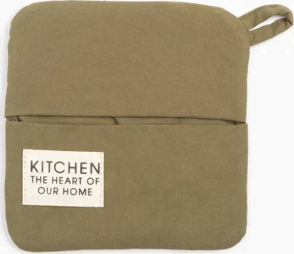 Набор кух. Этель Kitchen, цв. зелёный, варежка-прихватка 18х29 см, прихватка 19х19 см
