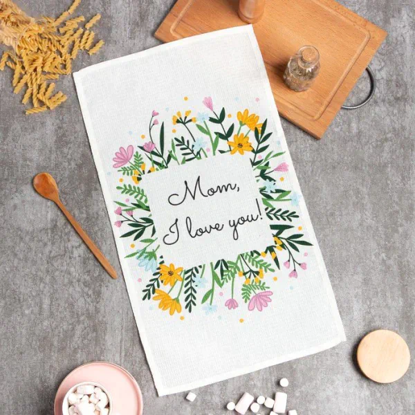 Полотенце "Доляна" Mom I love you 35х60 см, 100% хл, вафля 160 г/м2