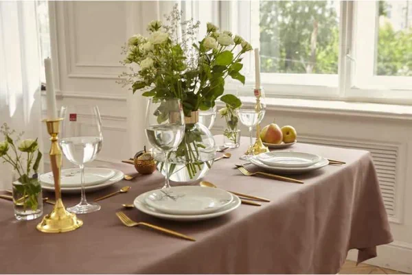 Скатерть Этель Cozy 150*220 +/-3см, цв.кофейный, пл. 192 г/м2, хл с ВГМО