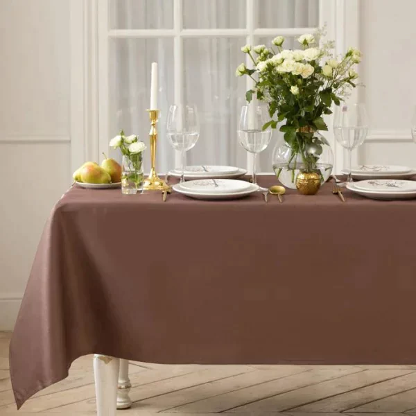 Скатерть "Этель" Cozy 150*110 +/-3см, цв.кофейный, пл. 192 г/м2, хл с ВГМО