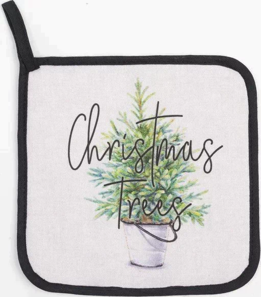 Прихватка «Christmas trees» 19х19 см, саржа, 100% х/л, ватин 250 г/м2