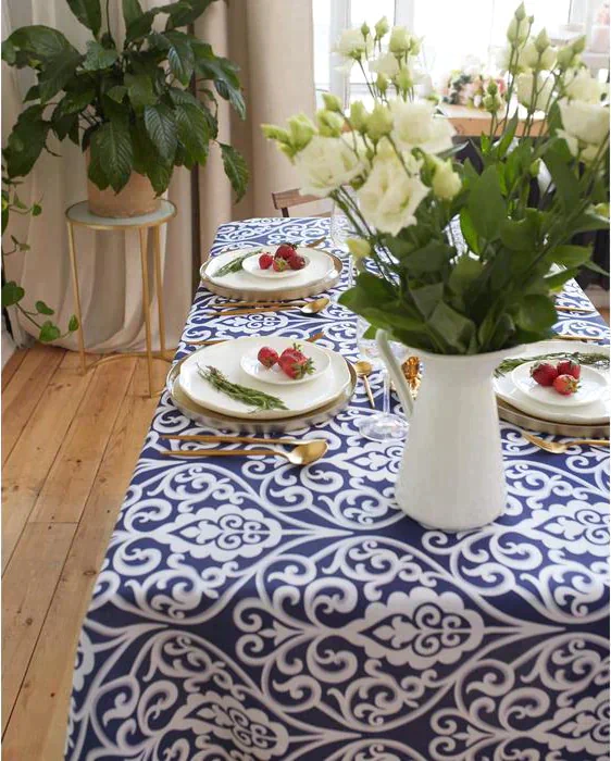 Скатерть Доляна Vintage patterns 150*110 +/- 2 см, 100% п/э