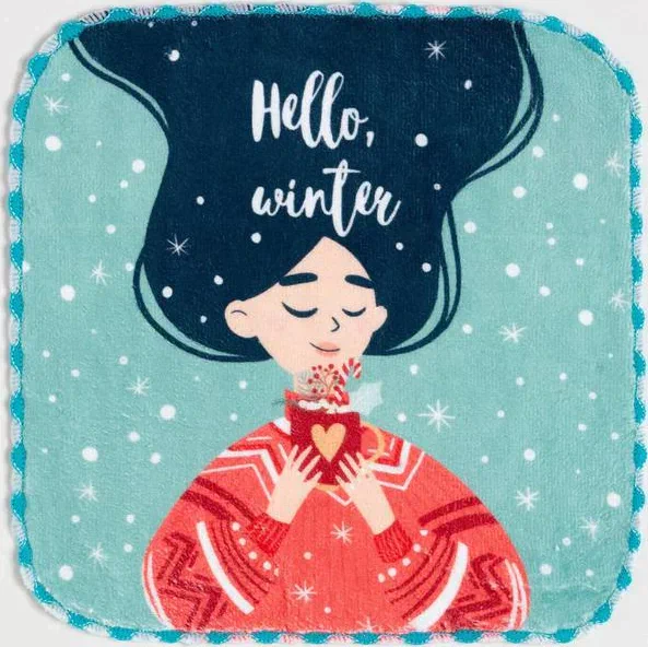 Салфетка для уборки "Hello. winter", 20х20 см, п/э