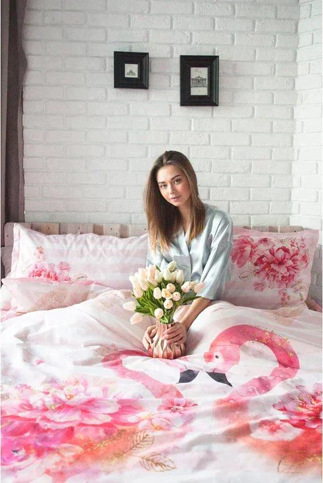 Постельное белье "Этель" евро Flamingo 200*217 см, 240*220 см, 50*70+3 см - 2 шт