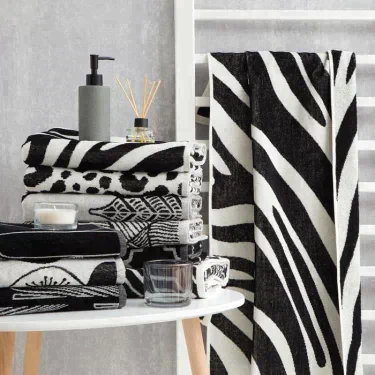 Полотенце махровое Этель Zebra чёрный, 50х90 см, 100% хл, велюр, 420 гр/м2