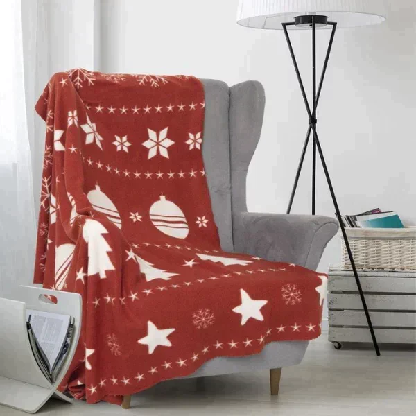 Плед Экономь и Я «Новогодние игрушки» 150х130см, пл.160 г/м2, 100% п/э