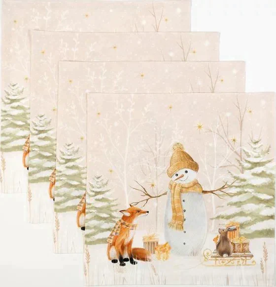 Набор столовый Этель "Christmas forest" скатерть 150*110 +/-3см с ГМВО, салф.40х40см - 4шт,