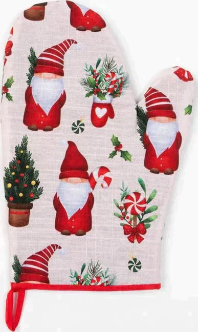 Варежка-прихватка Santa Claus 20х28см, 100% хл, репс 210 г/м2, ватин 250г/м2