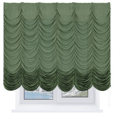 Французская штора «Cortin», лён зелёный