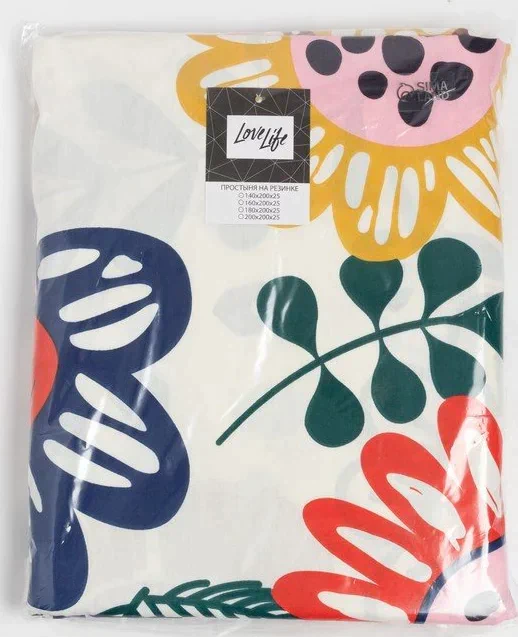 Простыня на резинке LoveLife 180*200*25см, "Summer time", 100% хлопок, сатин, 125г/м²