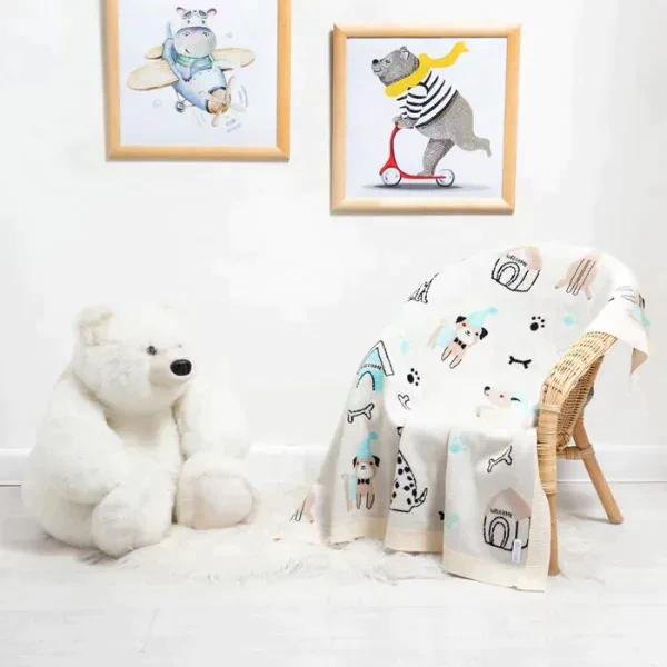 Вязаный плед «Крошка Я» Happy dogs, 90х90 см
