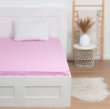 Простыня на резинке Этель 140*200*25 см, Pink style, 100% хлопок, поплин, 125 г/м²