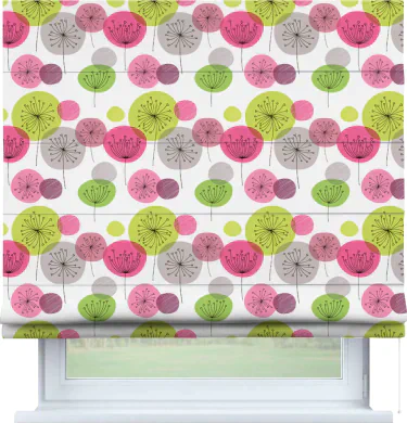 Римская штора «Кортин» для проема «Цветные одуванчики»