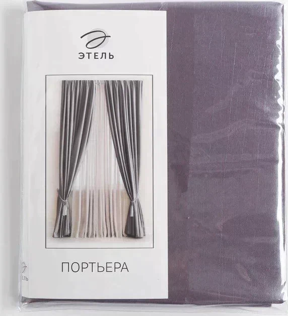 Штора портьерная "Этель" ширина 135 см, высота 260 см, цвет антрацит
