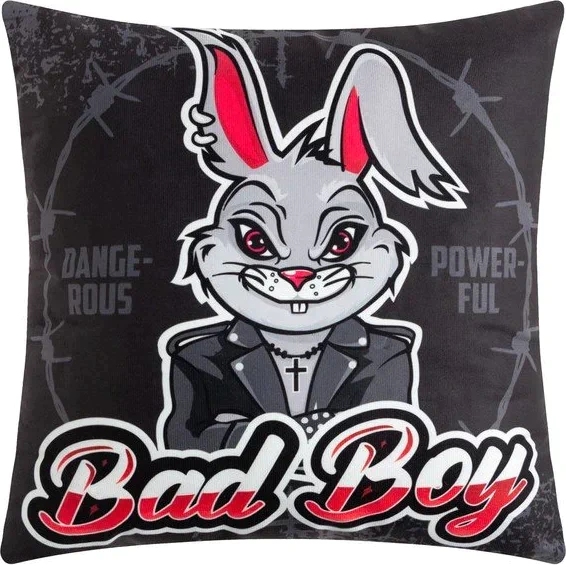 Подушка декоративная "Bad Boy", 40*40 см, 100% п/э, велюр