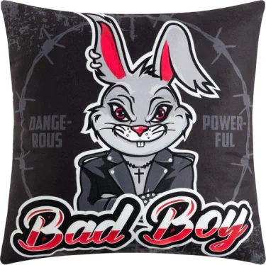 Подушка декоративная "Bad Boy", 40*40 см, 100% п/э, велюр