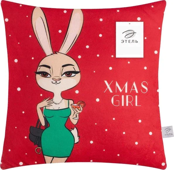 Подушка-плед Этель Xmas girl, подушка 40*40±3 см, плед 100*150 см 100%п/э, 280 г/м2