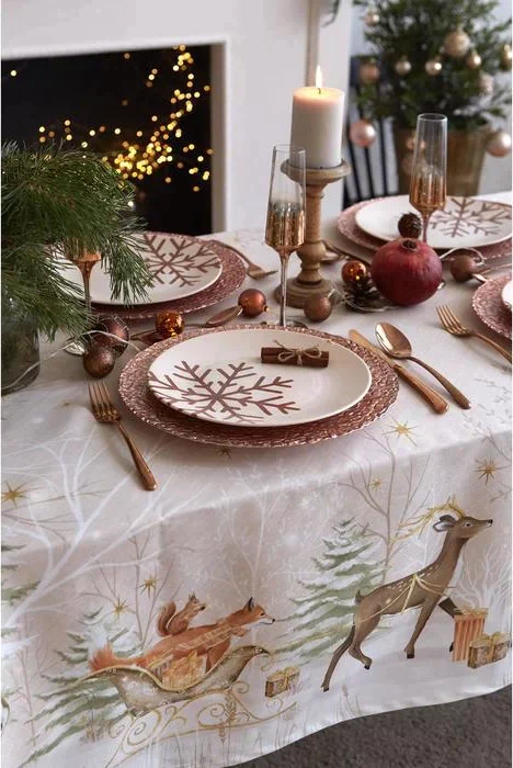 Скатерть  Этель "Christmas forest" скатерть 150*110 +/-3см с ГМВО, 100%хл, 190г/м2