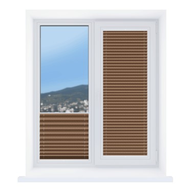 Штора плиссе ткань Креп перламутр коричневый