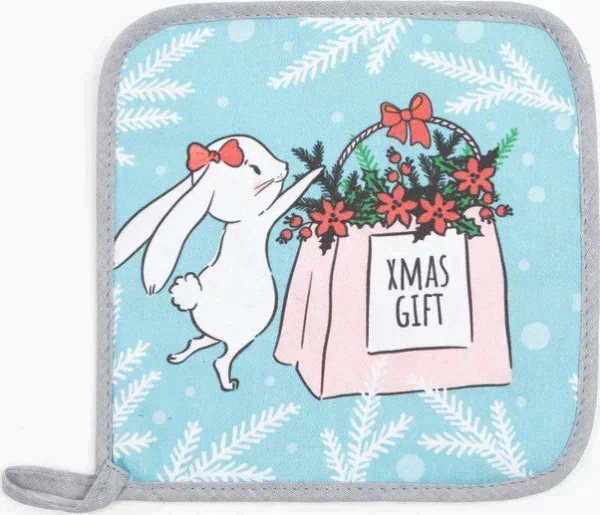 Прихватка «Xmas gift» 19х19 см, саржа, 100% х/л, ватин 250 г/м2
