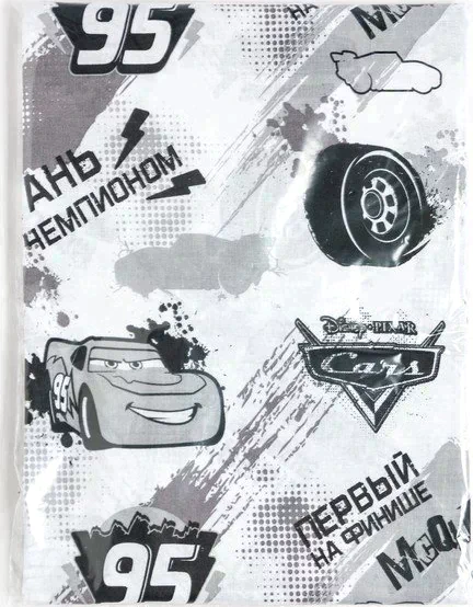 Простыня 1,5 сп "Время побеждать" Тачки 150*214 см 100% хлопок, поплин 125 г/м2   1153154