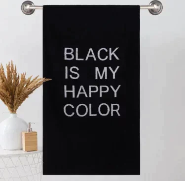 Полотенце махровое Этель ЧБ «My happy color», пестроткань, 70х130 см