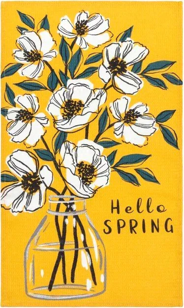 Набор полотенец кух. "Доляна" Hello spring 35х60 см -2 шт, 100% хл, вафля 160 г/м2