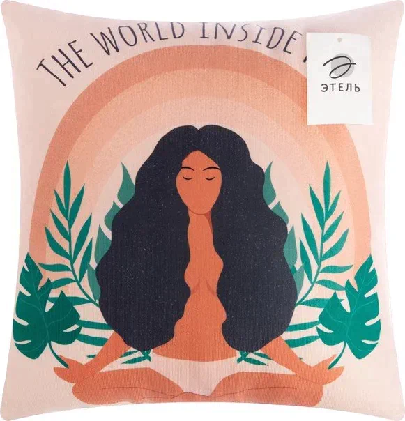 Подушка декоративная "The world inside me" 40х40 см, 100% п/э
