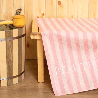 Простыня вафельная для бани Экономь и Я "Girl's secret" 150х180 см, 100% хл, 200 г/м2