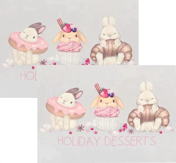 Набор салфеток на стол "Holiday desserts", ПВХ, 40*29 см, 2 шт