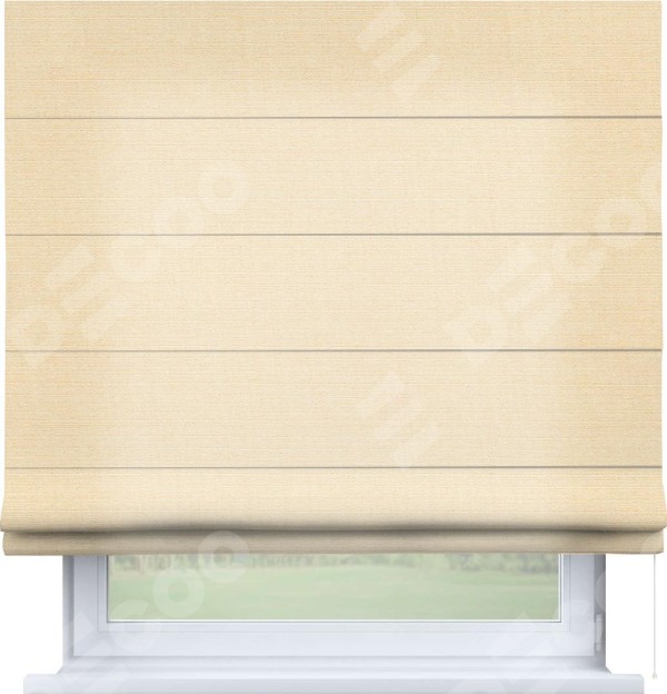 Римская штора «Кортин»,  лён, в бежевом цвете, ширина штор 40-100 см