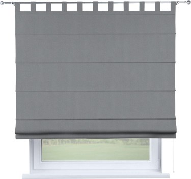 Римская штора «Кортин», блэкаут однотонный серый, на петлях