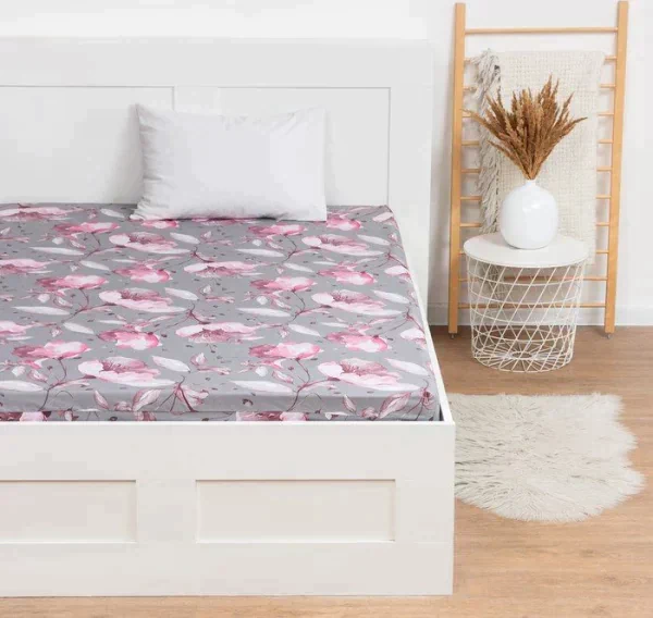 Простыня LoveLife Pink flowers 160*200*25 см, 100% хлопок, поплин, 125 г/м²