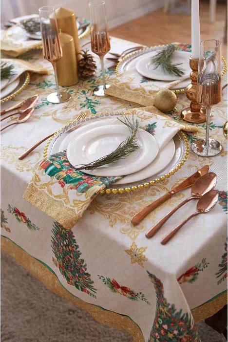 Набор столовый Этель "Golden Christmas" скатерть 150*180 +/-3см с ГМВО, салф.40х40см - 8шт,