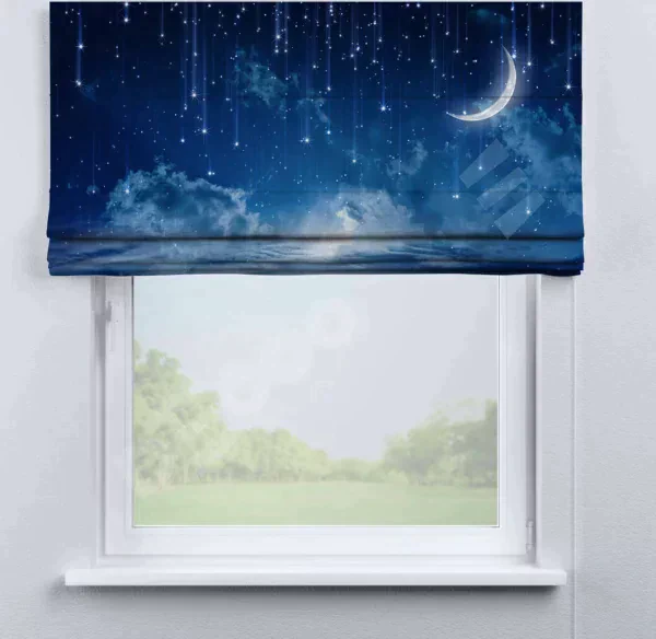 Римская штора «Кортин» для проема «Ночное небо»