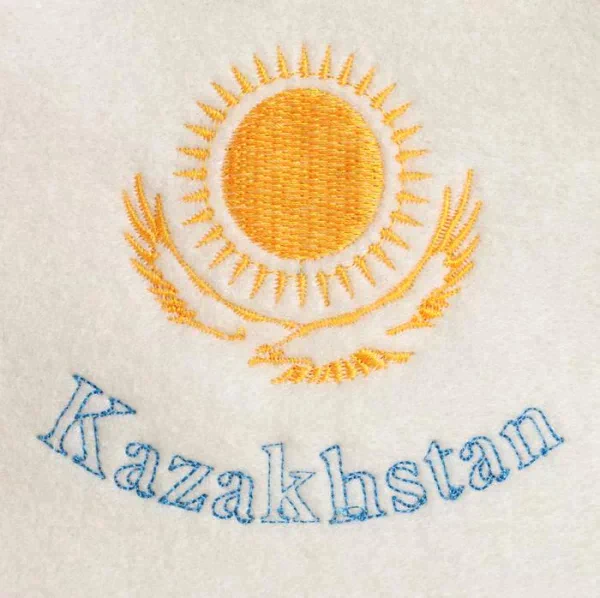 Шапка для бани с вышивкой "Kazakhstan"