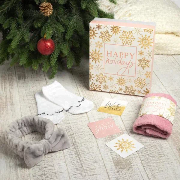 Подарочный набор новогодний "Happy holidays" полотенце и акс