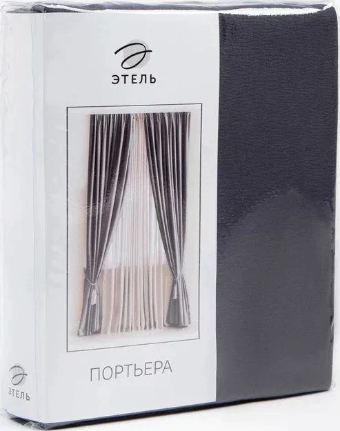 Штора портьерная "Этель" ширина 135 см, высота 250 см, цвет серый, матовая