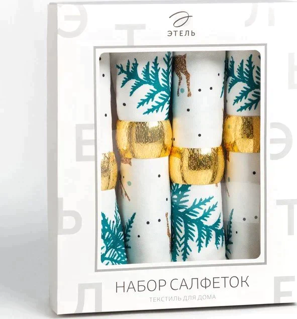 Набор салфеток с декорат. кольцами "Magic Winter" 45х45см - 4 шт, 100% хл, саржа 190гр/м2